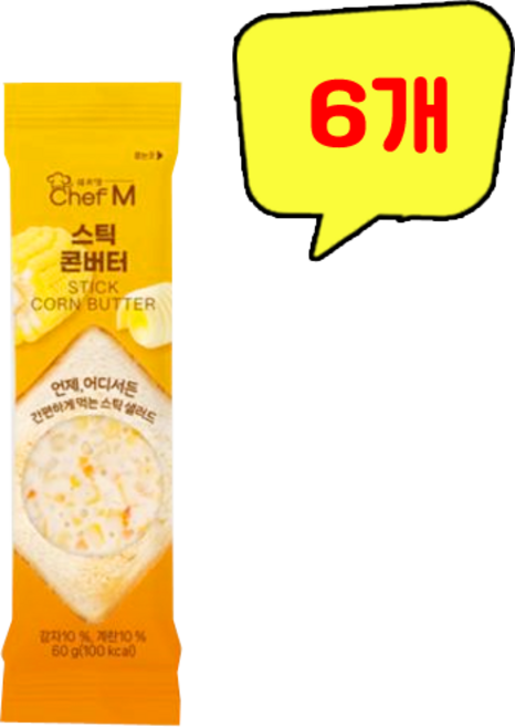 쉐프엠 짜먹는 스틱 콘버터, 6개, 60g