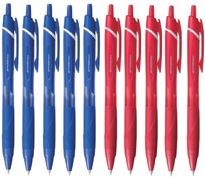 유니 제트스트림 볼펜 0.5mm 혼합 10자루 SXN-150-05 SXN-150C-05, 0.5 10개(흑0청5적5)