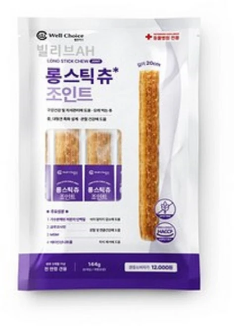 롱스틱츄 조인트 144g 가수분해 치석껌 글루코사민 MSM, 1개, 154g - 쿠팡