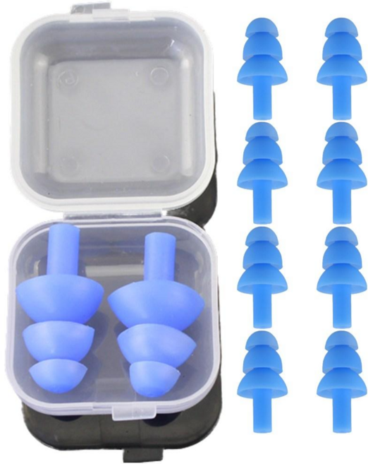에쉬울프 수영 실리콘 귀마개 소음방지 10개, 블루