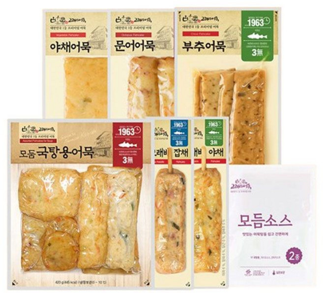 고래사 어묵탕세트 7종+소스, 1세트, 965g