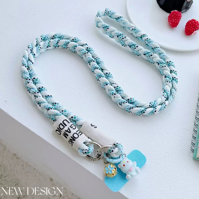 두리안나 어깨가 아프지 않는 휴대폰 스트랩 로프 목걸이줄(잘안찢어지는 옥스포드 태그홀더), 1개, 믹스민트