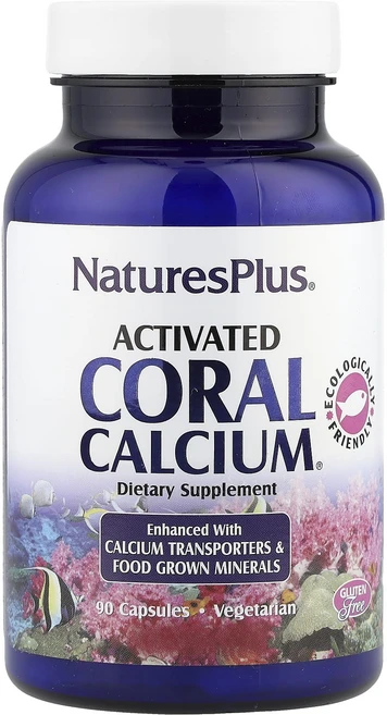 NaturesPlus 활성화된 산호 칼슘 90 베지 캡, NaturesPlus활성화된산호칼슘90베지캡, 1개, 90정 - 쿠팡