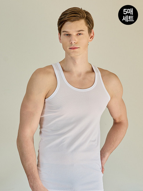 BYC 남성용 에어로쉬 조끼런닝 5매