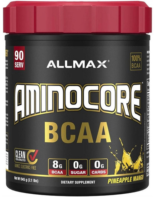 ALLMAX Aminocore BCAA支鏈胺基酸粉 鳳梨芒果口味, 1個, 945g