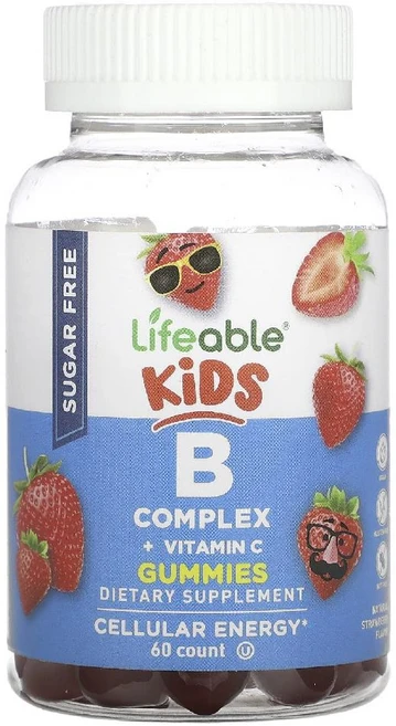 라이퍼블 키즈 비타민B 비타민C 구미젤리 무설탕 천연딸기맛 60개, 1개 - 쿠팡