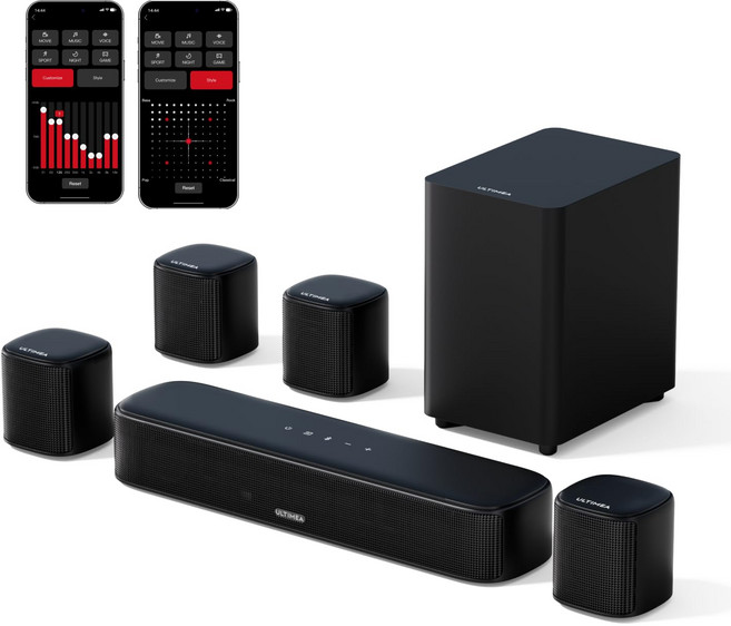 ULTIMEA 7.1CH App 330 W TV Aura A40 TV용 사운드바 서라운드 사운드 시스템 제어