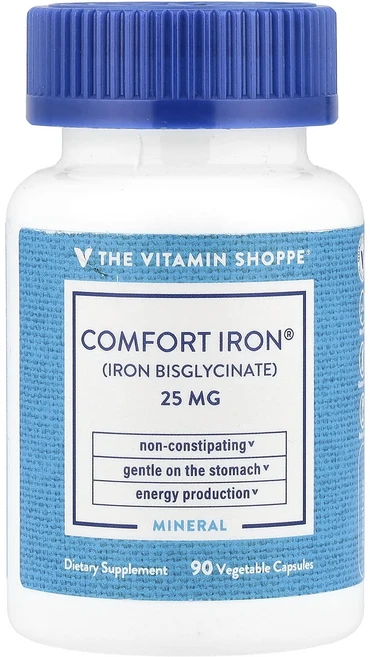단백질 비타민 철분 마그내슘 칼슘 The Vitamin Shoppe Complete Iron® 25mg 베지 캡슐 90정 고루고루섭취해주세요, TheVitaminShoppeCompleteIron25, 1개 - 쿠팡