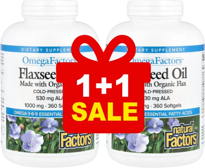 Yerba Prima 오메가 팩터즈 아마씨 오일 1000mg OmegaFactors Flaxseed Oil, 360정, 2개 - 쿠팡