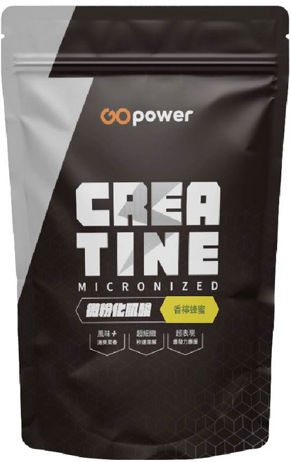 GOpower 果果能量 微粉化一水肌酸 香檸蜂蜜口味, 420g, 1個