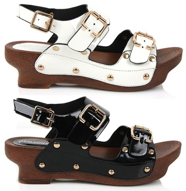 노바 어글리 키높이 5cm 에나멜 통굽 여성샌들 여름 여자샌들