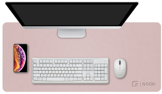지군 대형 가죽 데스크 장패드 MP-940, 핑크 + 그레이, 1개