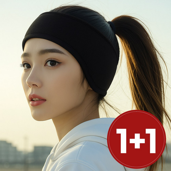 우주상회 겨울 러닝 방한 귀마개 2p, 2개, 블랙+블랙