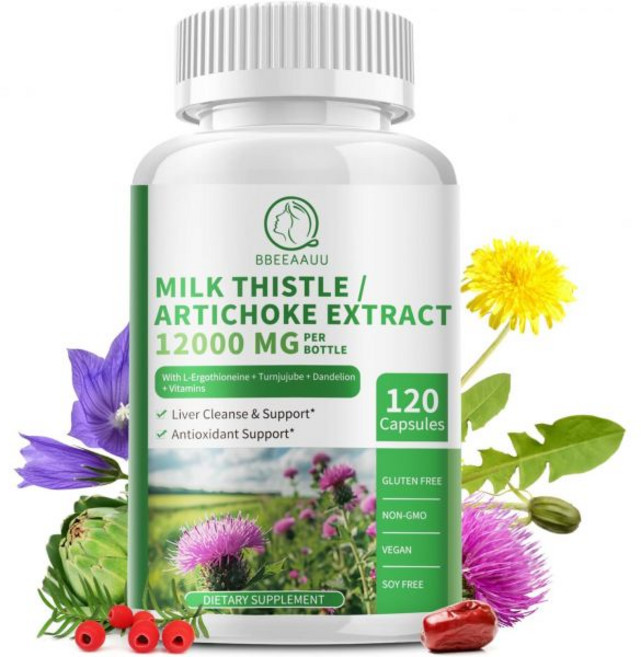 클렌징 디톡스 리페어 포뮬러 L에르고티오네인 밀크 시슬 아티초크 턴주쥬브 민들레 추출물이 함유된 16n1 허브 제 120 캡슐, 120 Count (Pack of 1), 1개, 120정