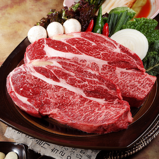MP 냉장 한우 등심 로스구이 스테이크 전골 무항생제 1kg 선물용 1++, 1개