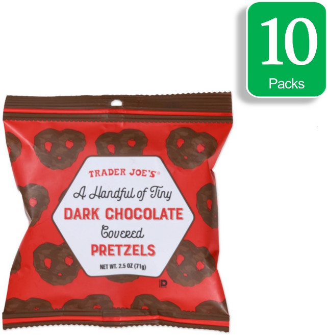 트레이더조 핸드플 오브 타이니 다크 초콜릿 미니 프레첼, 10개, 71g