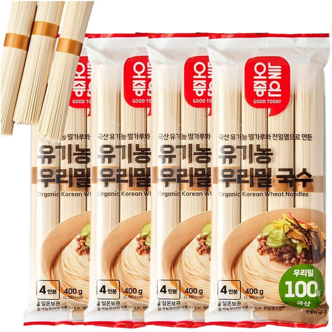 오늘좋은 유기농 우리밀 국수 400g, 4개