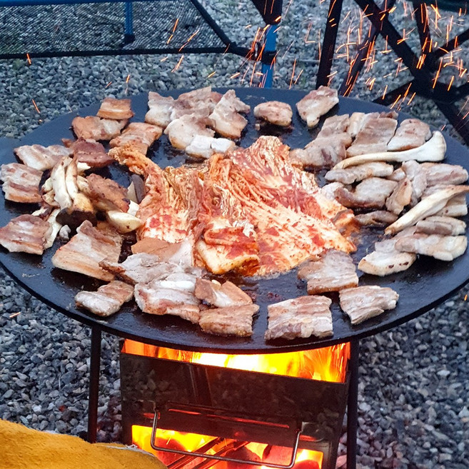 6종 화로대 풀세트 중형 대형 그리들 캠핑 바베큐그릴 불판, 1개