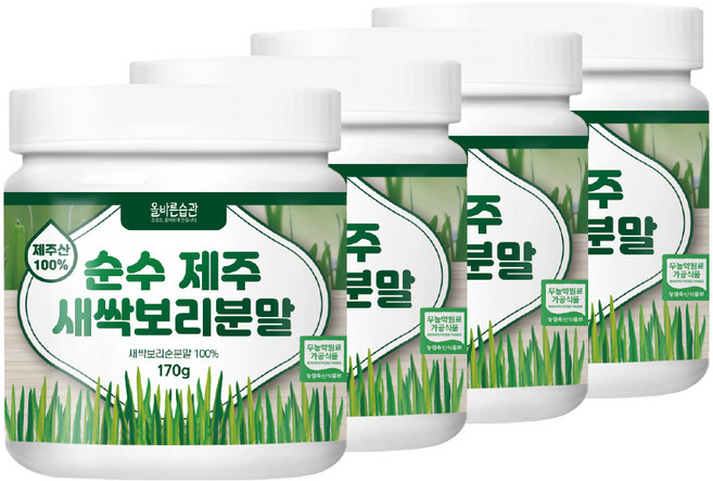 올바른습관 순수 제주 새싹보리 분말, 170g, 4개