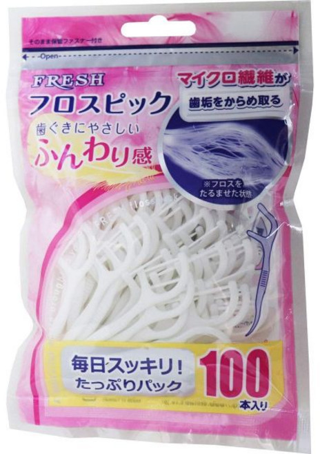 덴탈프로 후레쉬 치실 픽 100개입 푹신한 100개입(x1) 일본 출고 키즈 칫솔, 1개
