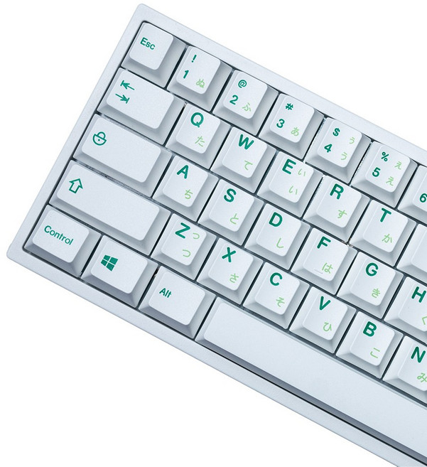 민타 일본어 키캡 PBT 체리 염료승화 화이트 키보드키캡, 제조사축, 체리키캡, 화이트그린