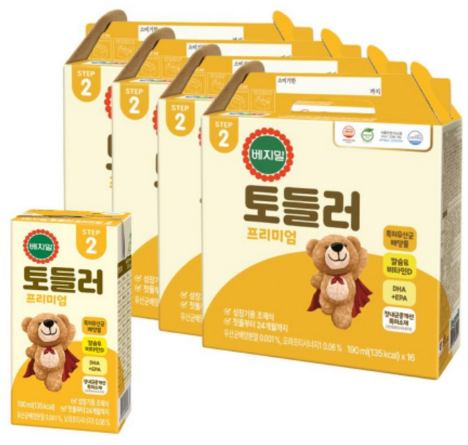 베지밀 토들러 프리미엄 2단계 190mlx64팩pac, 단품, 단품