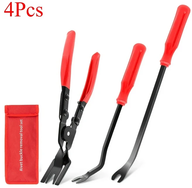 4Pcs 자동차 클립 펜치 세트 패스너 제거 도구 자동 트림 제거 도구 키트 프라이 도구 세트 자동차 도어