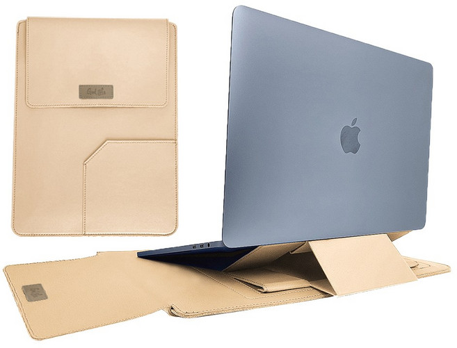 갓라이프 맥북 거치대 슬리브 가방 케이스 노트북 파우치 + 클리너 1개, 4 베이지