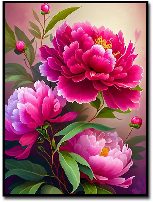 재물을 부르는 부귀 모란꽃 국색천향 꽃이 피어 부귀하다 대형 3D 보석십자수 액자 캔버스 일체형 DIY 세트 풍수 재물 돈들어오는 목단 다이어몬드그림, 384365, 30*40cm (액자 포함), 1개, 30*40cm (액자 포함)