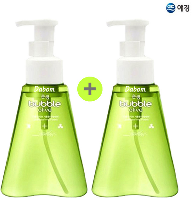 순샘 버블 올리브 거품세제 용기형, 1L, 2개