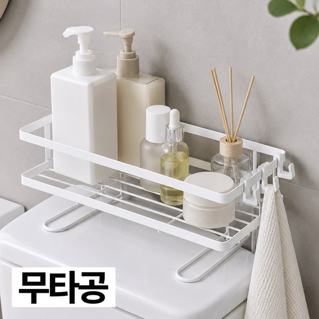 디심플 변기위 수납선반 욕실 정리함 화장실 선반, 화이트, 1개