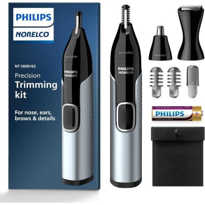 필립스 노렐코 NT5600/62 코털 눈썹 면도기 제모기, Latest Version, Nose Trimmer 5000, 이전 버전