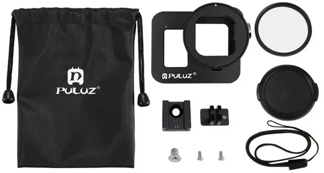 PULUZ 카메라 확장 프레임 케이지 GoPro HERO8 블랙 액션 카메라용 알루미늄 합금 하우징 쉘 커버 52mm