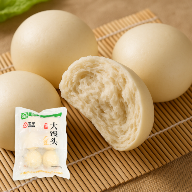 [무즈] 중국 산동 정통 찐빵 꽃빵 중국만두 간편식, 1개, 600g