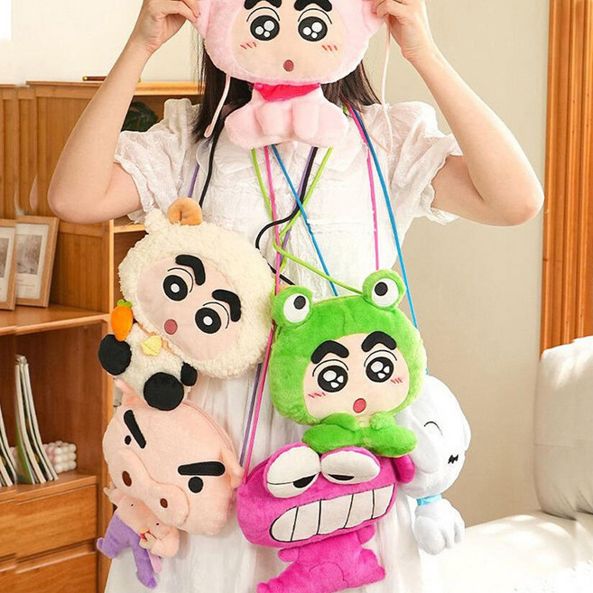 짱구는 못말려 랜덤 크로스백 짱구 흰둥이 부리부리대마왕 와니야마상 귀여운 가방 랜덤 1개입