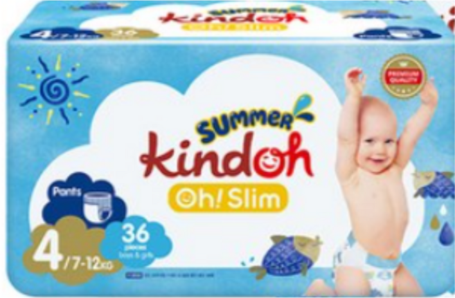 킨도 프리미엄 오 슬림 썸머팬츠 기저귀 팬티형 남여공용, 4단계, 72매