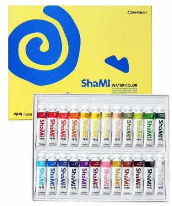신한 샤미 수채화물감 24색 10ml / 42028, 1g, 1ml