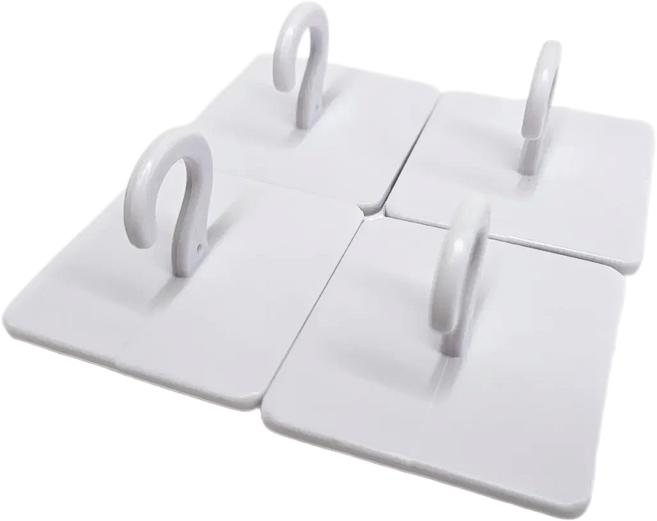 마루오피스 무타공 접착식 고리 강력 벽걸이 후크, 대형, 4개