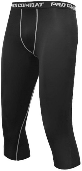 PRO COMBAT 籃球緊身七分褲, 1個, 黑色7分褲（不送禮物）2XL(151-170斤)