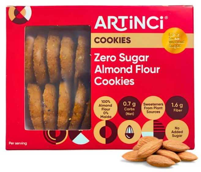 Artinci 쿠키 과자 아티니 아몬드 케토 친화적 글루텐 프리 무설탕 비스킷 건강한 생활을 위한 간식 1팩 195g, Artinci 쿠키 과자 아티니 아몬드 케토 친화적 글, 1개