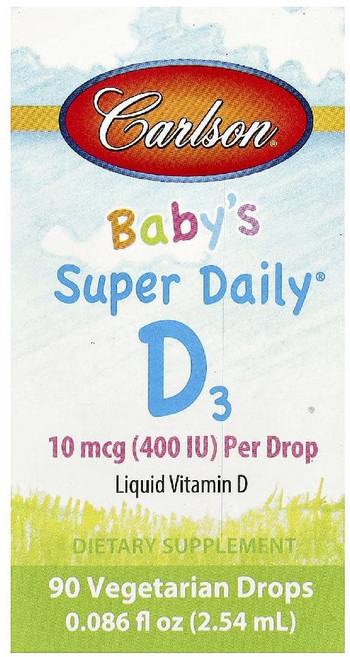 칼슨 비타민D 아기 베이비 Super Daily D3 400IU 드롭스 2.54ml, 254ml, 1