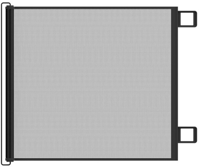 민크 자동 반려동물 슬라이딩 안전문 메쉬 안전문 펜스 가림막, 블랙, 1개