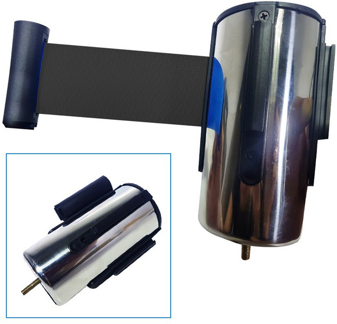 중첩차단봉- 스텐벨트차단봉-U자형 중첩형차단봉- 중첩식 겹치는 차단봉-벨트교체형(빨강 파랑 검정), 1개