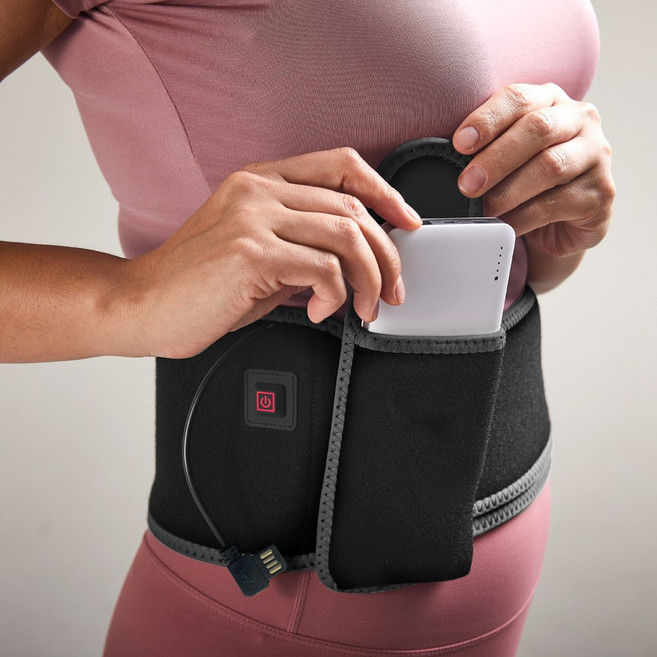 렉스웜 무선 온열밴드 허리 복부 배 원적외선 usb 전기찜질기, 스포츠(복부/허리)