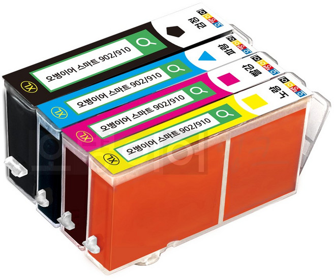 오병이어 스마트902 잉크카트리지 / HP6954 HP6958 HP6962 HP6968 HP6975 HP6978 HP902 호환, 4색 1세트, 1개