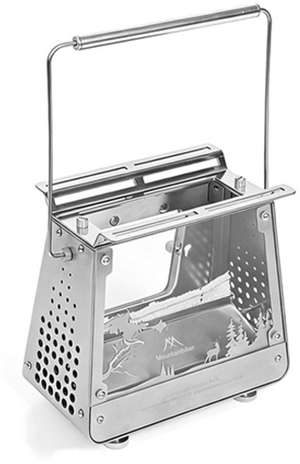 마운틴하이커 오일 램프 미니 화로 불멍 화로대 아이언 스토브, 1개, 실버 SZK1302-1