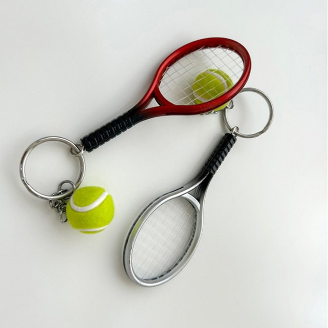 스포츠 키링 야구 축구 테니스 볼링 골프 미니어처 키링, 2개