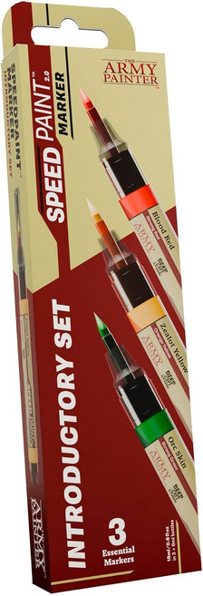 아미 페인팅 스피드페인팅 마커 입문 세트 미니어처 페인팅을 위한 3 x 6ml 20 그린 레드 옐로우 아크릴 대비 페인트
