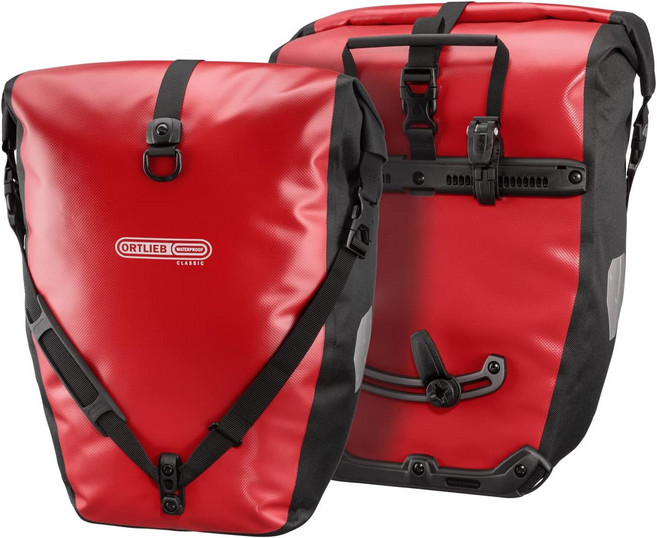 Ortlieb Unisex의 백롤러 클래식 QL2 자전거 가방 쌍 블랙레드 40리터