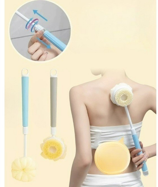 STAR UP 바디 브러쉬 샤워 양면 목욕솔 2in1 연장가능, 그레이, 1개입, 1개